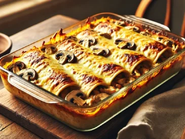 plat d'enchiladas sur une table en bois