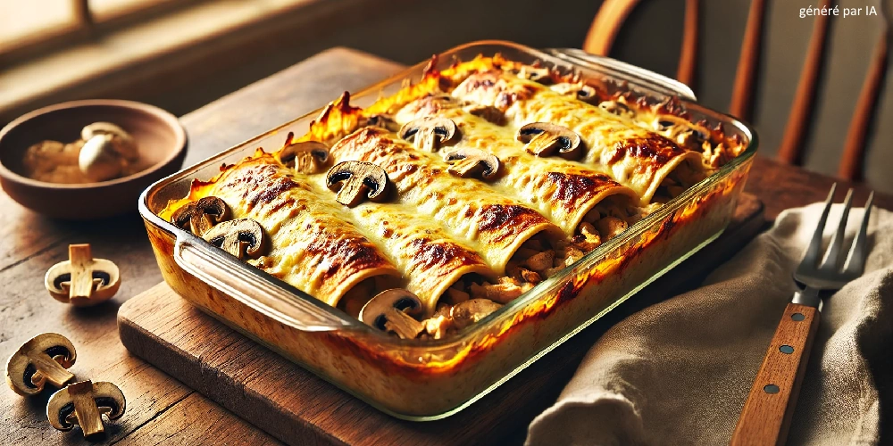 plat d'enchiladas sur une table en bois