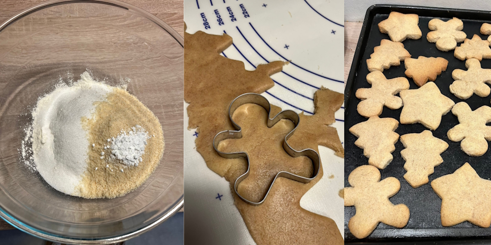 étapes de création des sablés à la cannelle