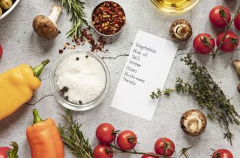 liste d’ingrédients avec tous les ingrédients autour